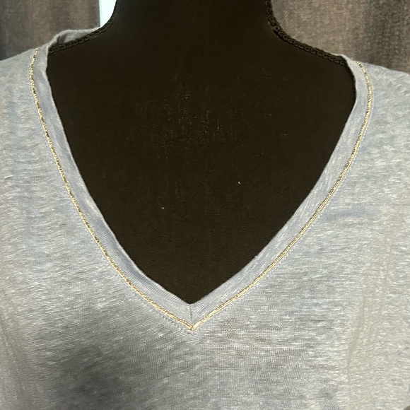 TOMMY BAHAMA Linnea Tie Front Linen Embellished Blouse, NWT, Size Large - Picture 3 of 6